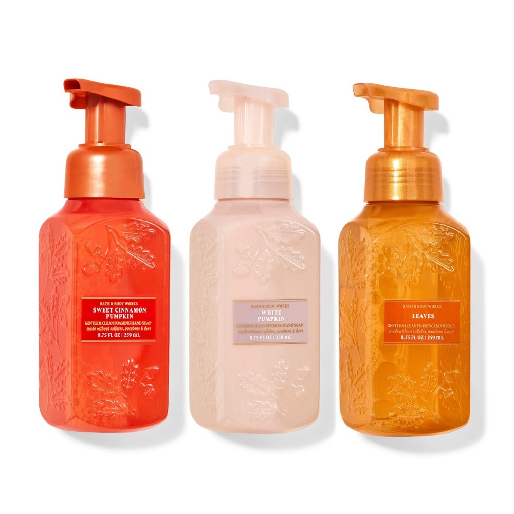 Bath & Body Works Soap Set of 3 Leaves Pumpkin White
